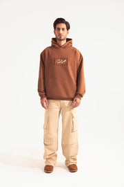 Tobacco Brown Fleece Hoodie - Premium Comfort - Jazbaat